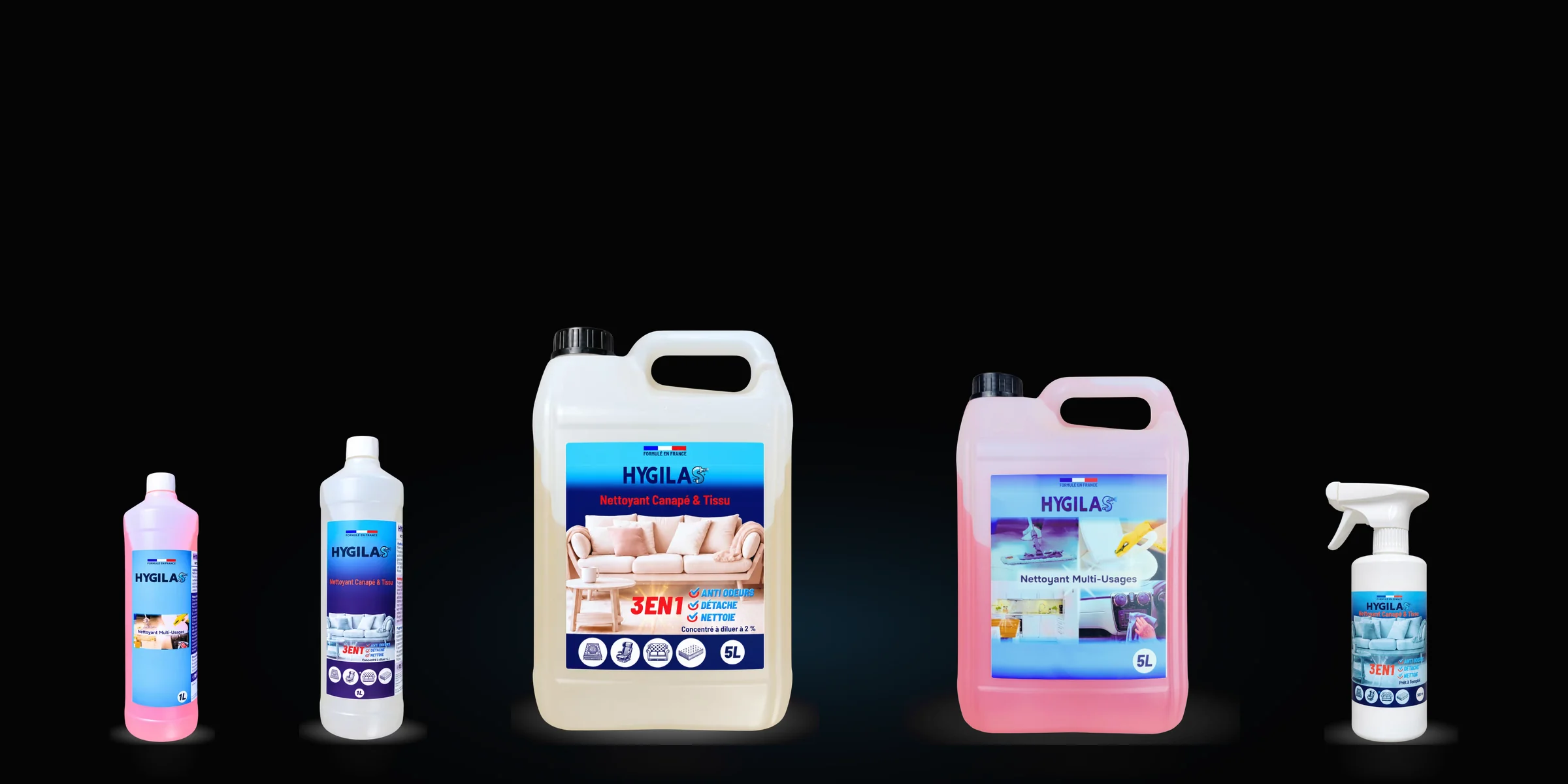 La gamme de produits de nettoyage Hygilas